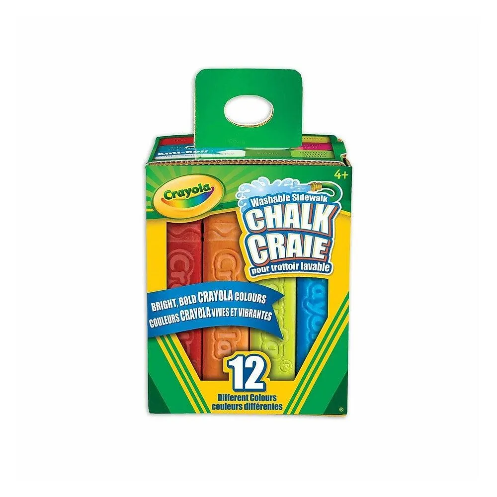 12 bâtons de craie lavable pour trottoir Crayola