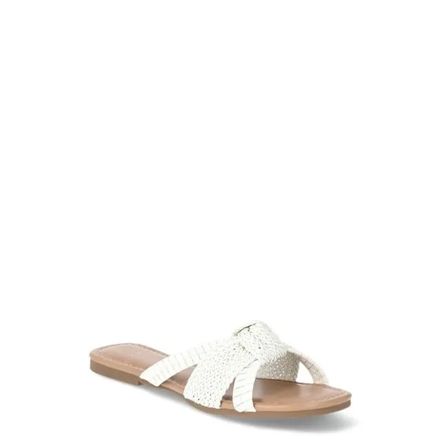 Time and Tru Women's Woven Knot Slide Sandal