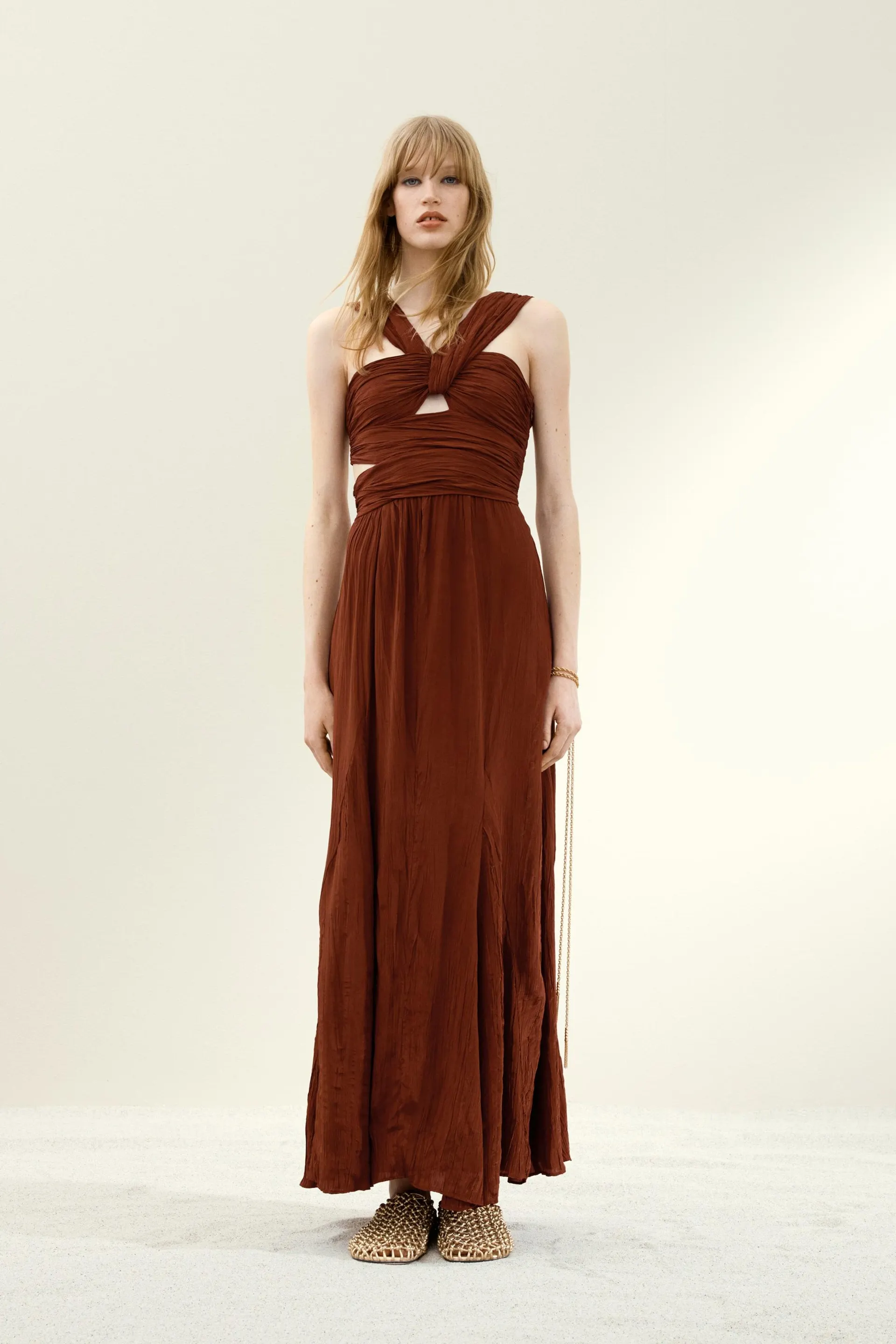 Robe plissée à effet drapé