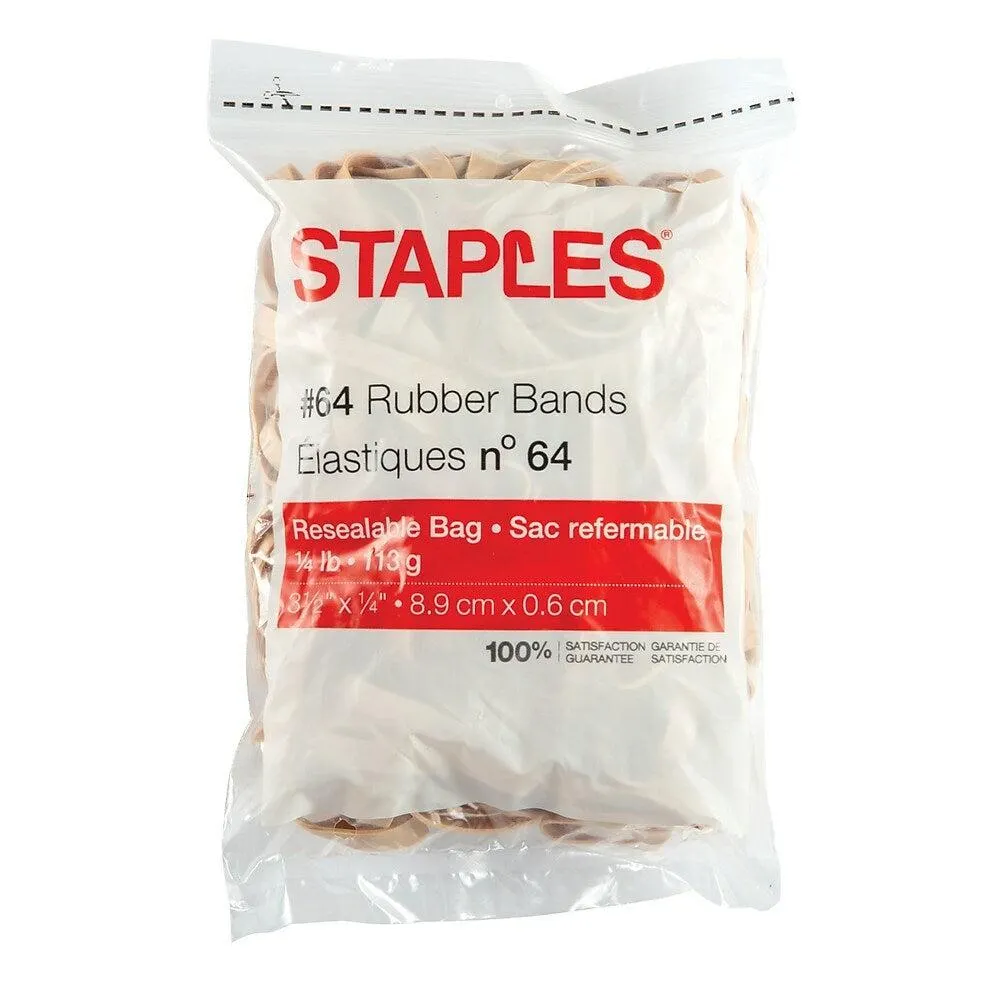 Staples® - Bandes élastiques, paquet économique, format nº 64
