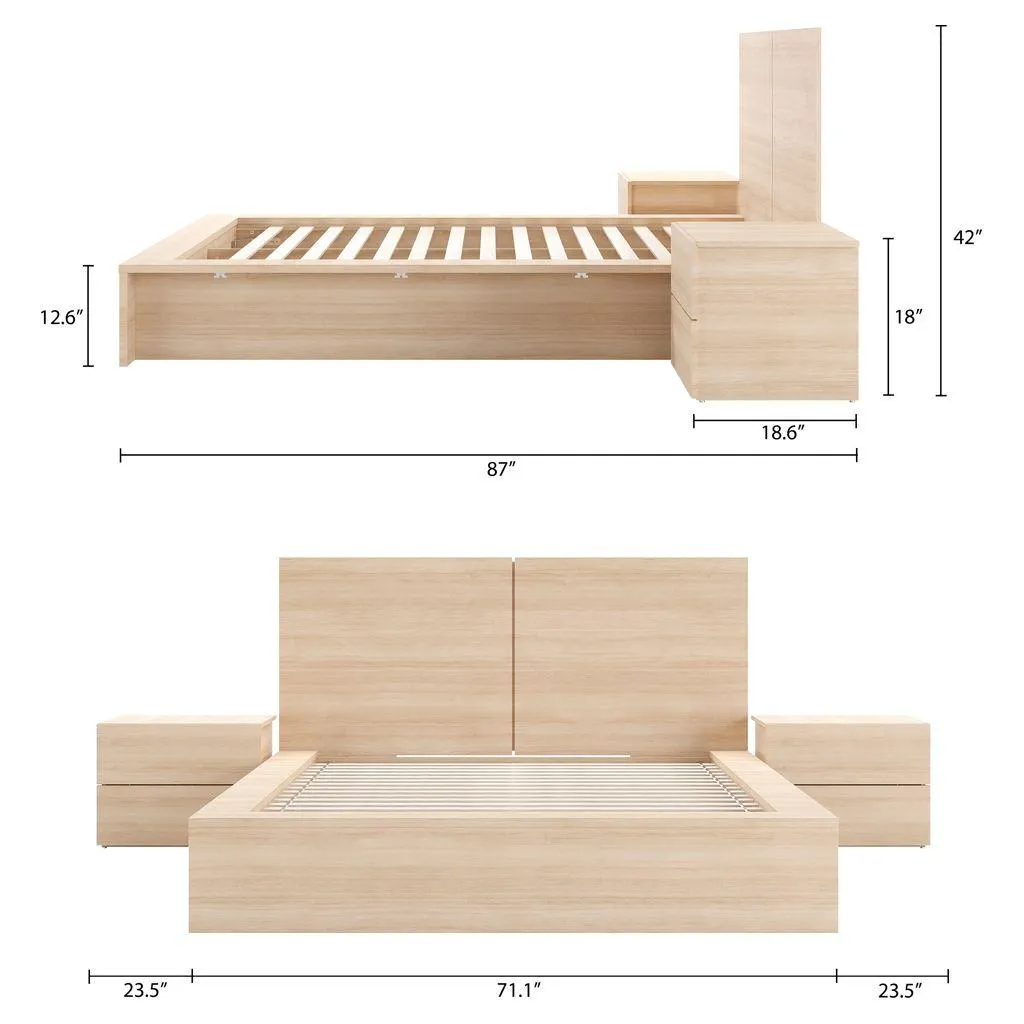 Mobilier de chambre à coucher James 4 pièces - Grand