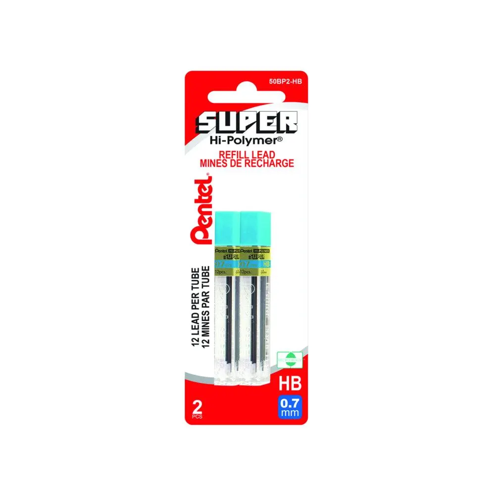 Pentel - Recharges pour portemines - 0,7 mm - HB - Paquet de 24