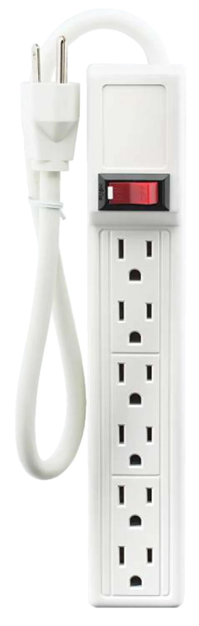 Barre d’alimentation à 6 prises Certified, cordon de 1 pi 6 po, blanc