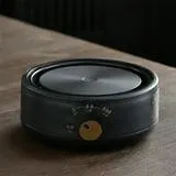 Mini Réchaud à 3 Étapes avec Panneau Antidéflagrant - Bouilloire Portable en Alliage d'Aluminium pour Thé Café - Plaque Chauffante Multifonction Compacte 15cm pour Maison Bureau Voyage