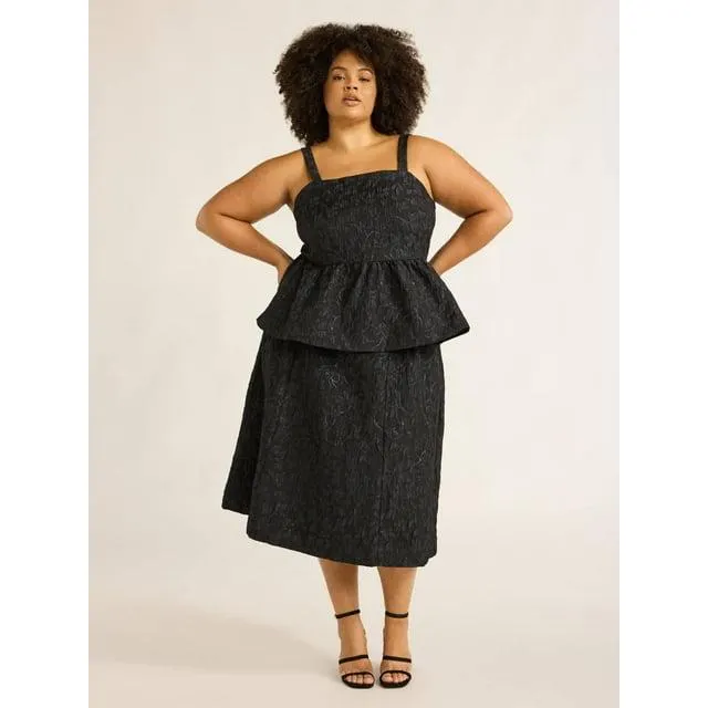Scoop Women's and Women's Plus Jacquard Midi Skirt, Sizes XS-4X