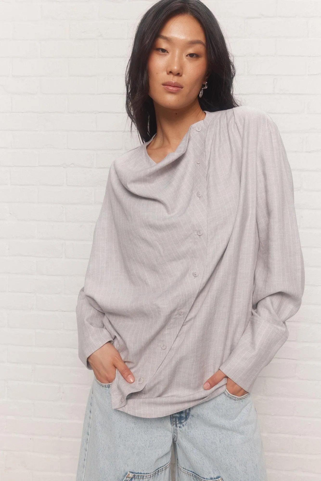 Ambrosia | Chemise lignée grise
