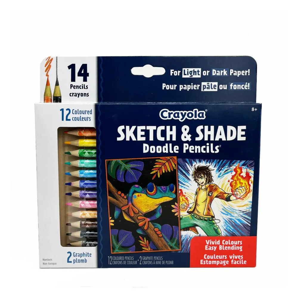 Crayola - Sketch & Shade Doodle Pencils - Paquet de 14