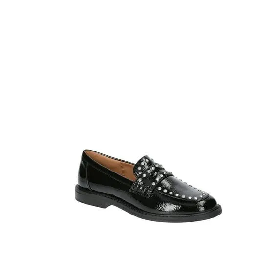 Free Assembly Women's Studded Faux Leather Loafers, Sizes 6-11