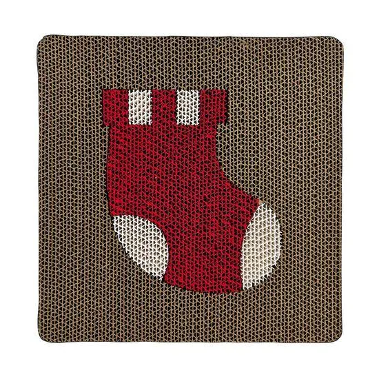 Grattoir carton bas de Noël pour chats