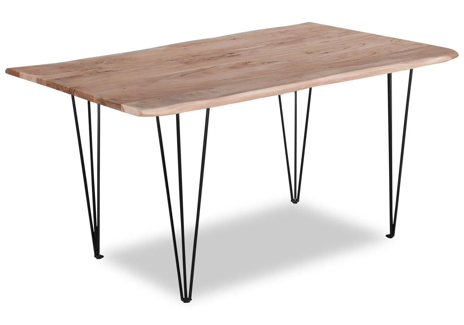 Table de salle à manger Miya de 60 po (L) en acacia et métal avec bordures Live Edge - naturelle