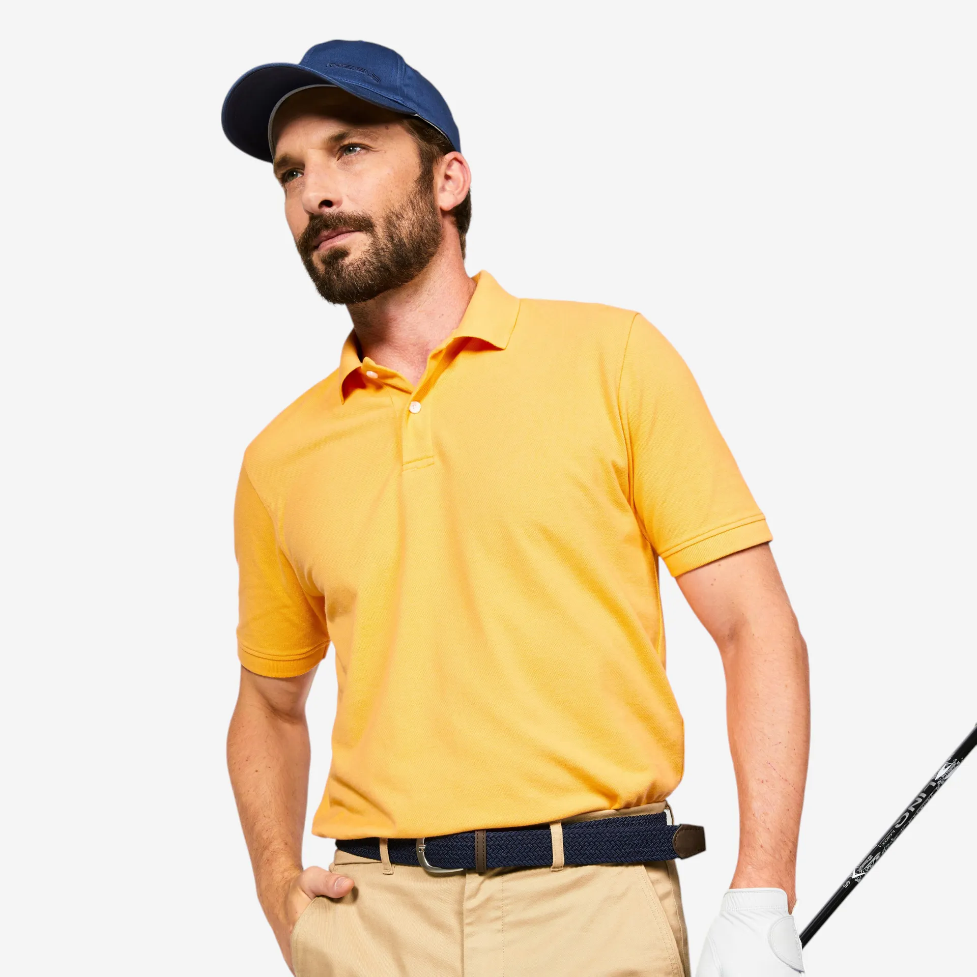 Polo de golf en coton à manches courtes homme, MW 500