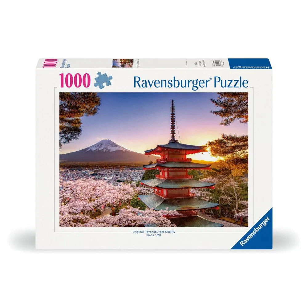 Ravensburger - Puzzle Vue sur les cerisiers en fleurs du Mont Fuji - 1000 pièces