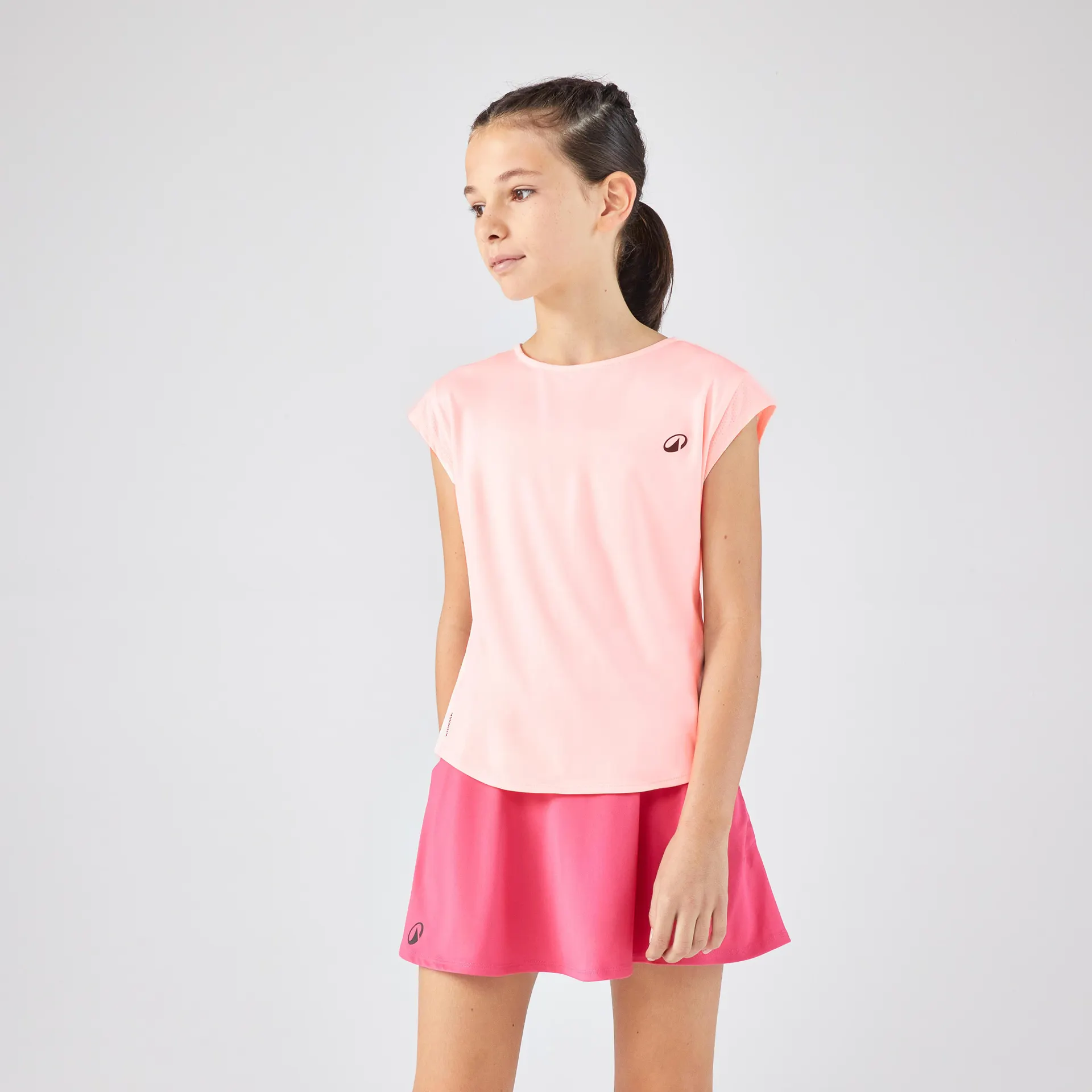 T-shirt de tennis fille - TTS 500 rose
