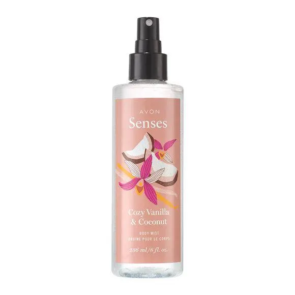 Bruine pour le corps Avon Senses Cozy Vanilla and Coconut