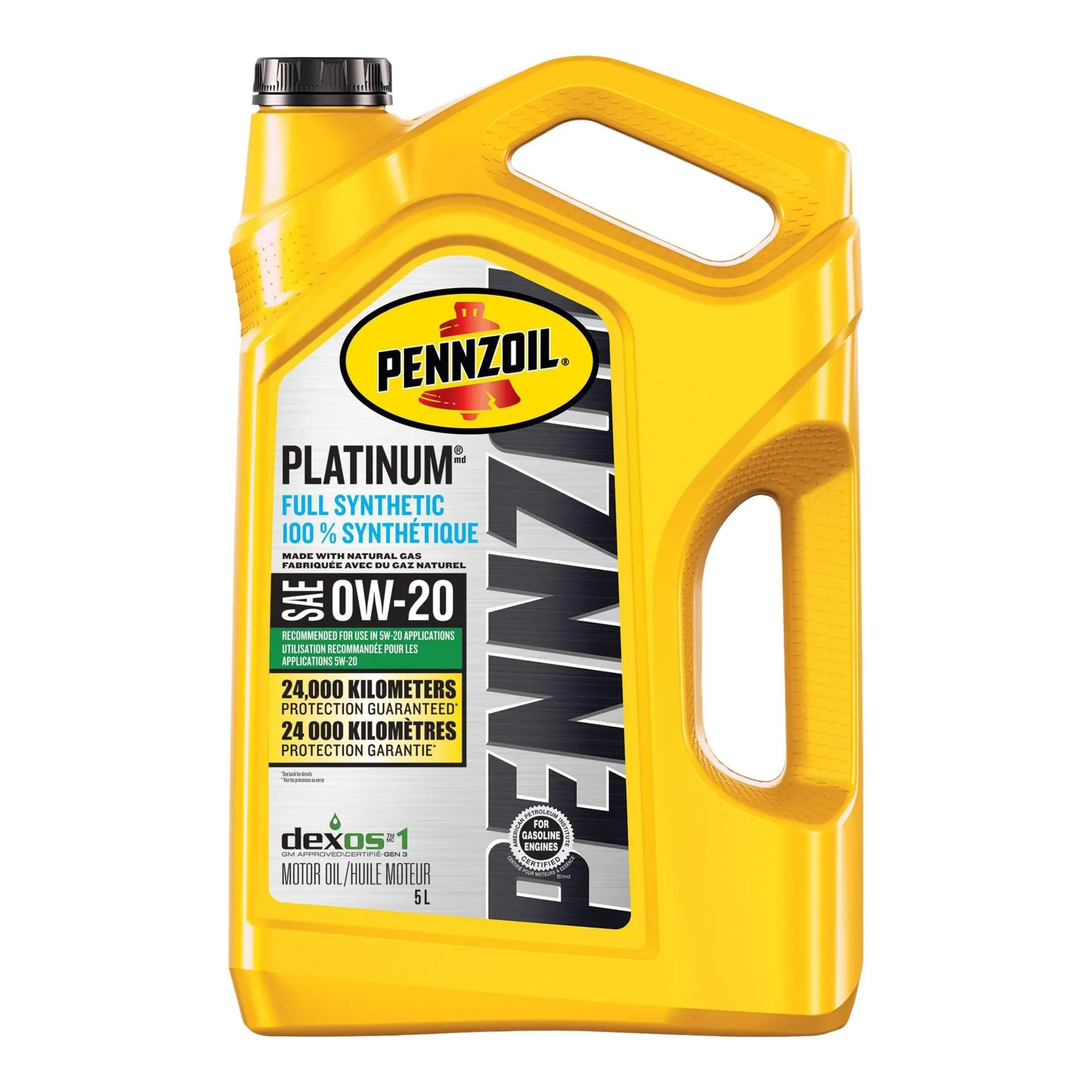 Huile à moteur synthétique Pennzoil Platinum 0W-20, 5 L
