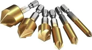 6 pc Titanium Countersink Bit Set