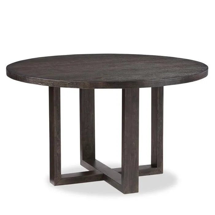 Table de salle à manger ronde Zelda de 52 po (L) avec base piédestal - brun espresso