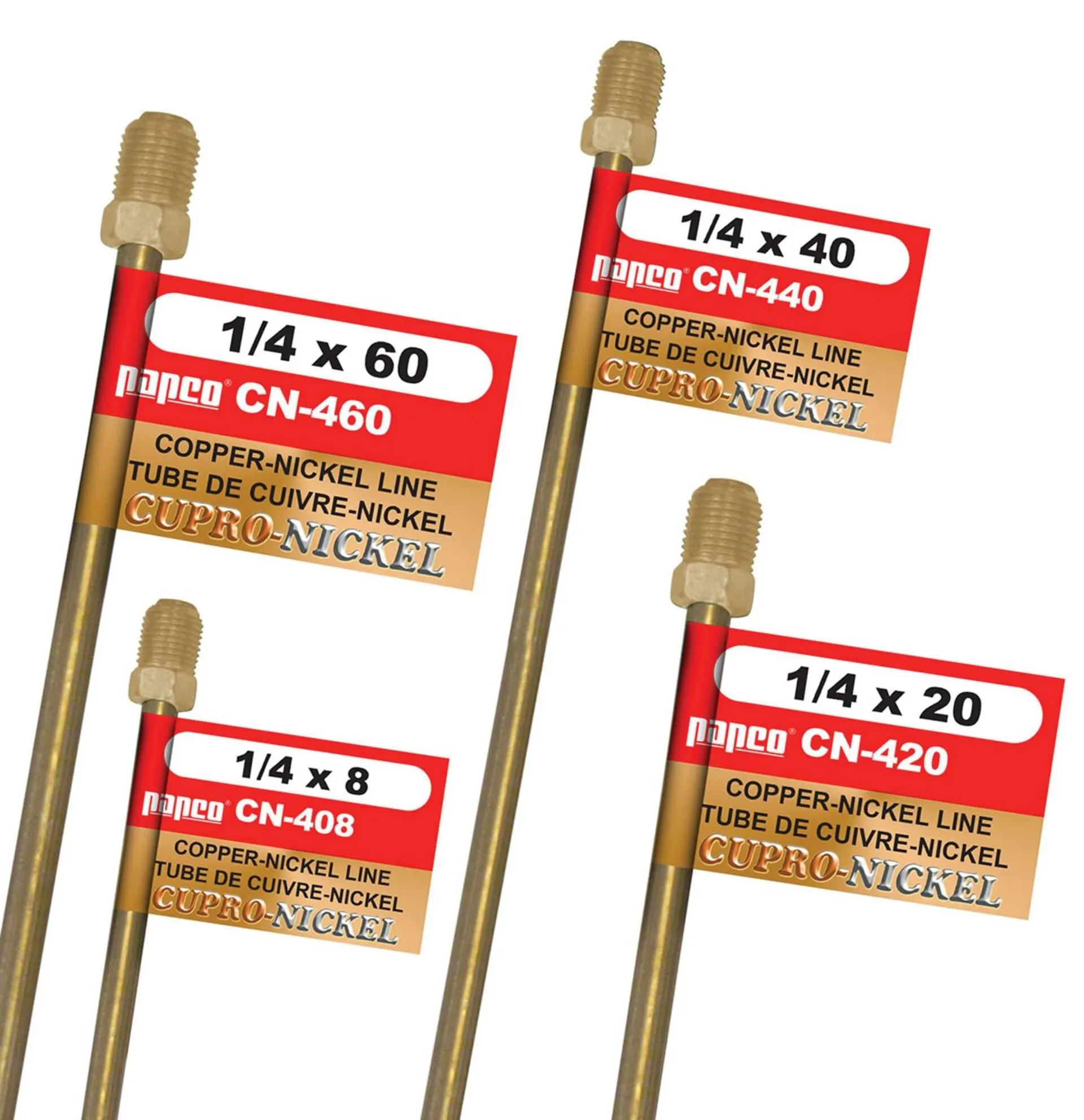 Conduite de frein en cuivre et nickel H. Paulin CN460, standard, 60 x 1/4 po