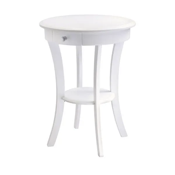 Table Sasha, 20 po x 27 po, bois, blanc