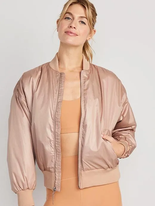 Oversized Water-Resistant Bomber Jacket