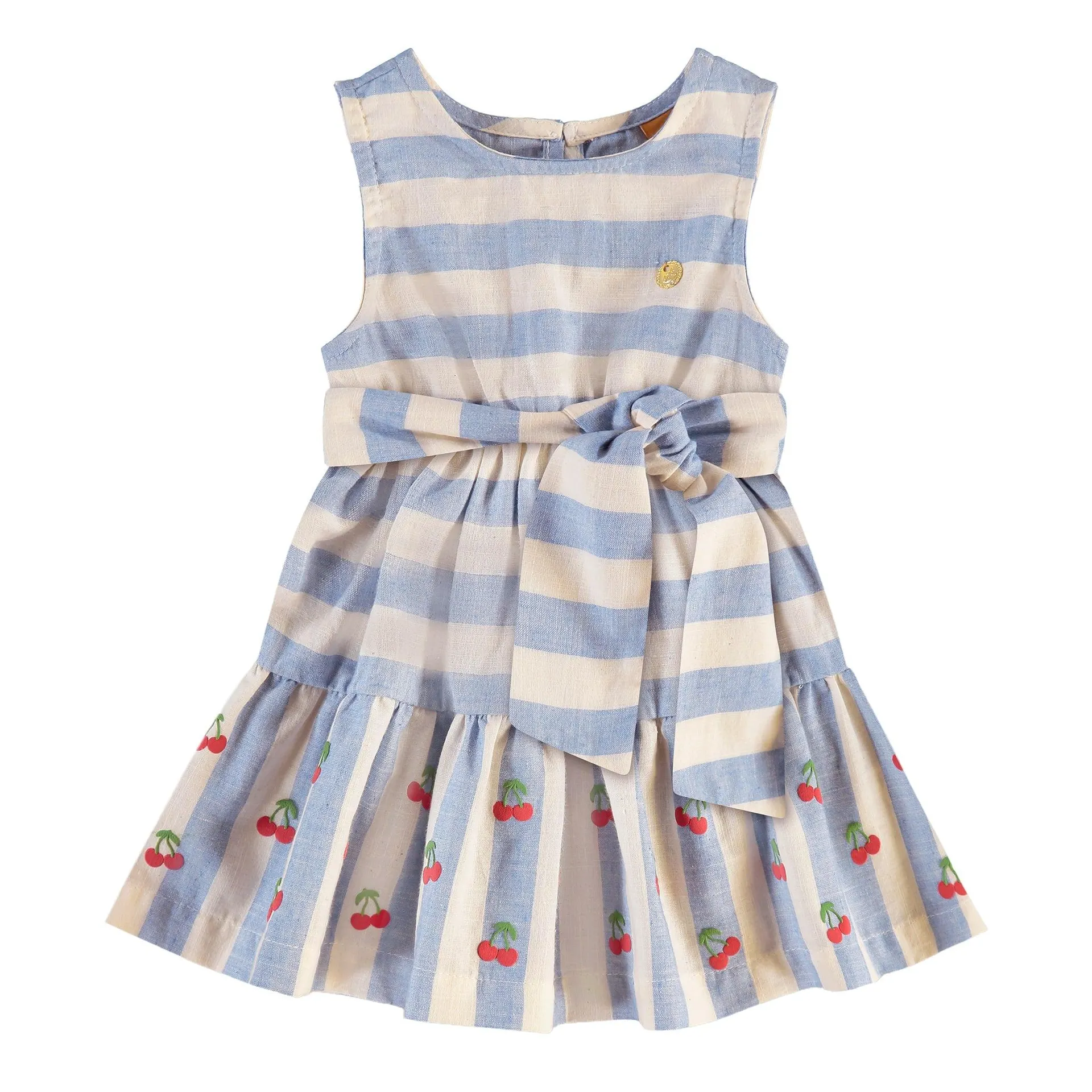 Striped Cherries Dress 3-24m