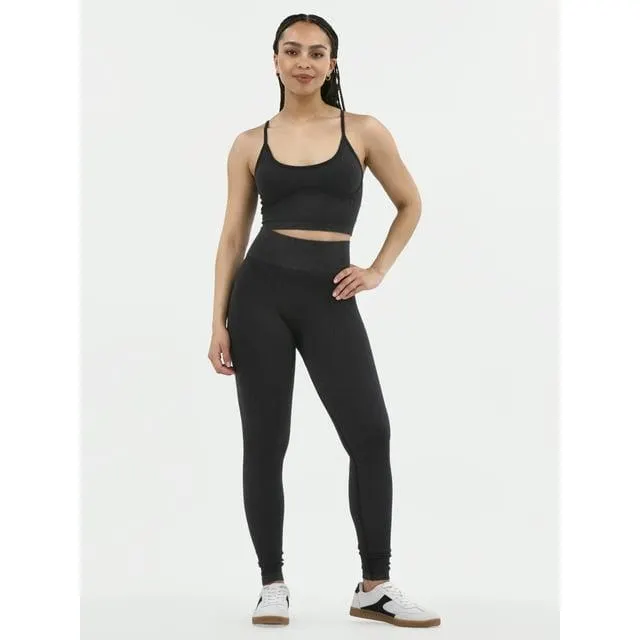 No Boundaries Active Corset Seamless Sports Bra and Leggings Set, 2-Piece, Women's