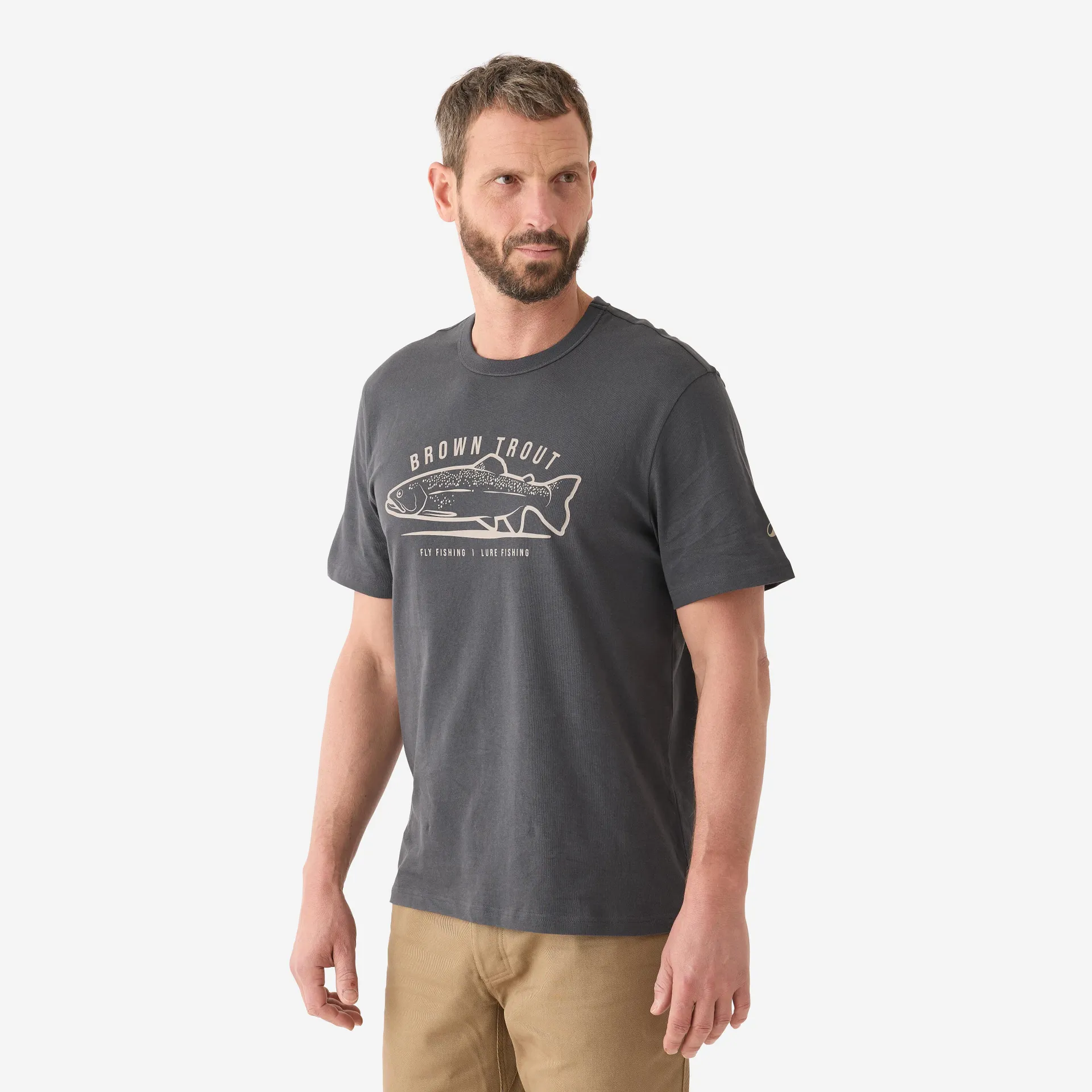 T-shirt de pêche à manches courtes en coton