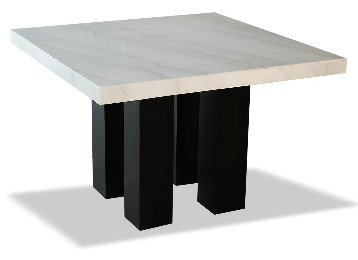 Table de salle à manger carrée Cami de 54 po (L) de hauteur comptoir avec dessus en marbre véritable - blanche