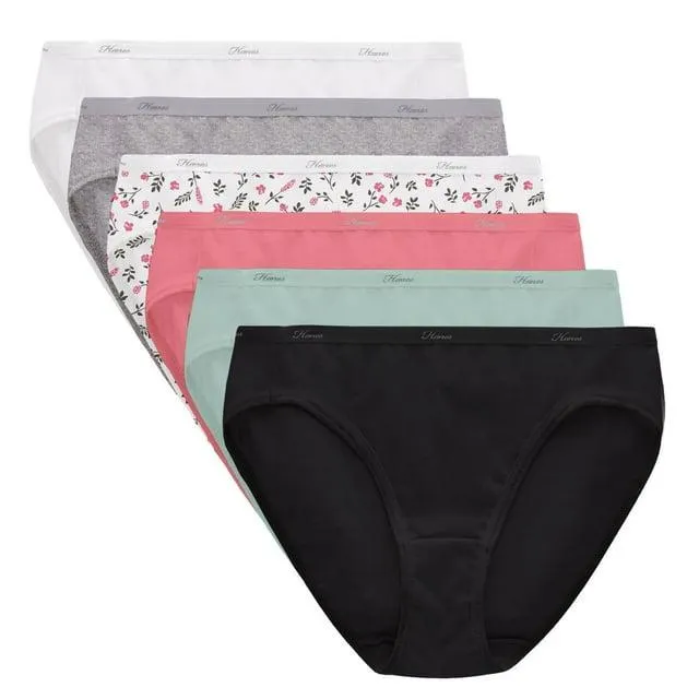 Culotte échancrée en coton de Hanes pour femmes - paq. de 6 Tailles : P à 2TG