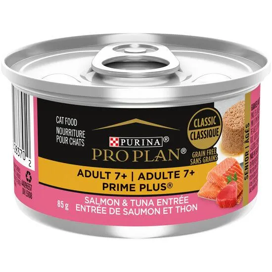 Entrée de saumon et thon formule Prime Plus Adulte 7+ pour Chats, 85 g