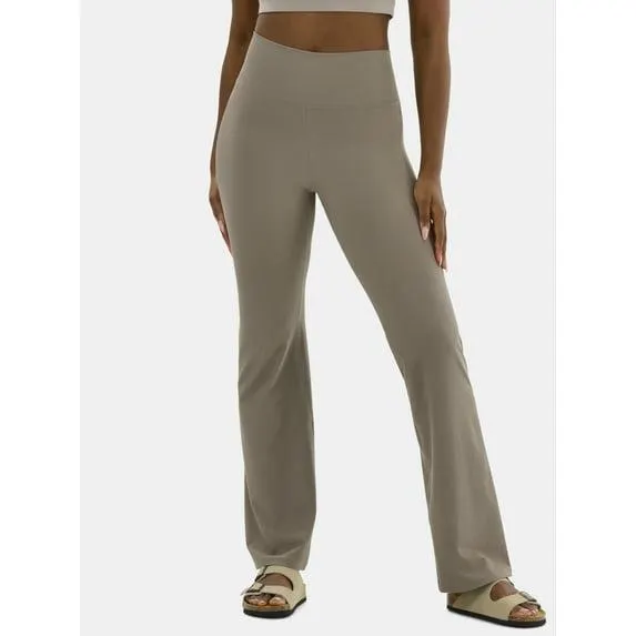 Avia Women's Ribbed SoftSculpt Flare Active Leggings with UPF 50, Sizes XS-XXXL