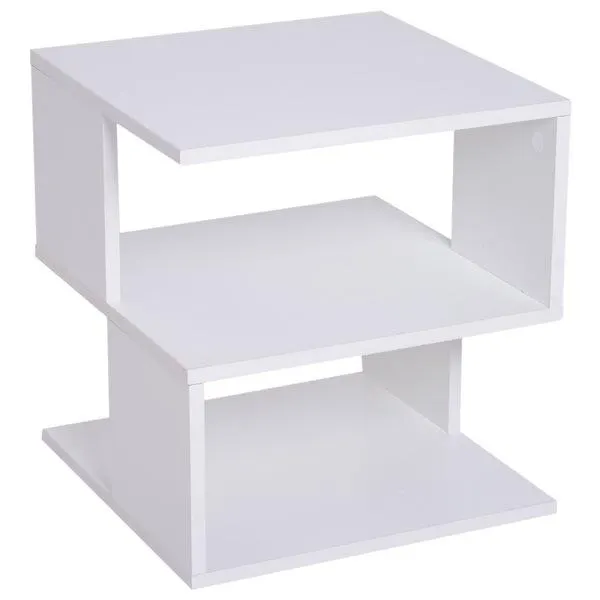 Table pour canapé HOMCOM carrée en bois, blanc