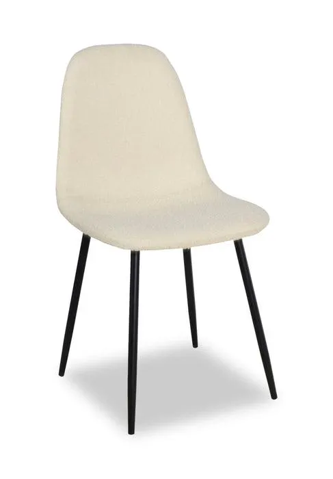 Chaise de salle à manger Joss en tissu de polyester et en métal - blanche