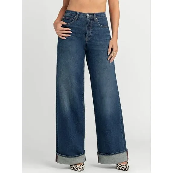 Jessica Simpson Women's and Women's Plus Freesia Wide Leg Jeans, 30", 32", and 34" Inseams, Sizes 2-24W