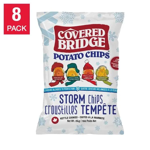 Covered Bridge Storm Chips, Potato Chips, 8 × 284 g