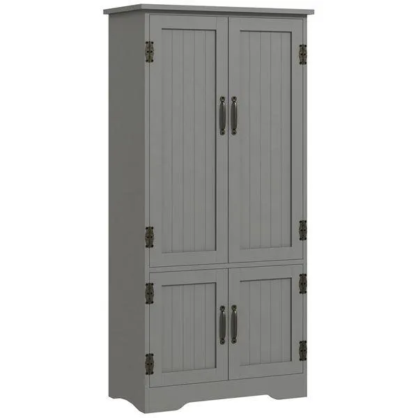Armoire de rangement 4 portes HOMCOM 23,6 l. x 11,8 p. x 48,4 po h. composite gris