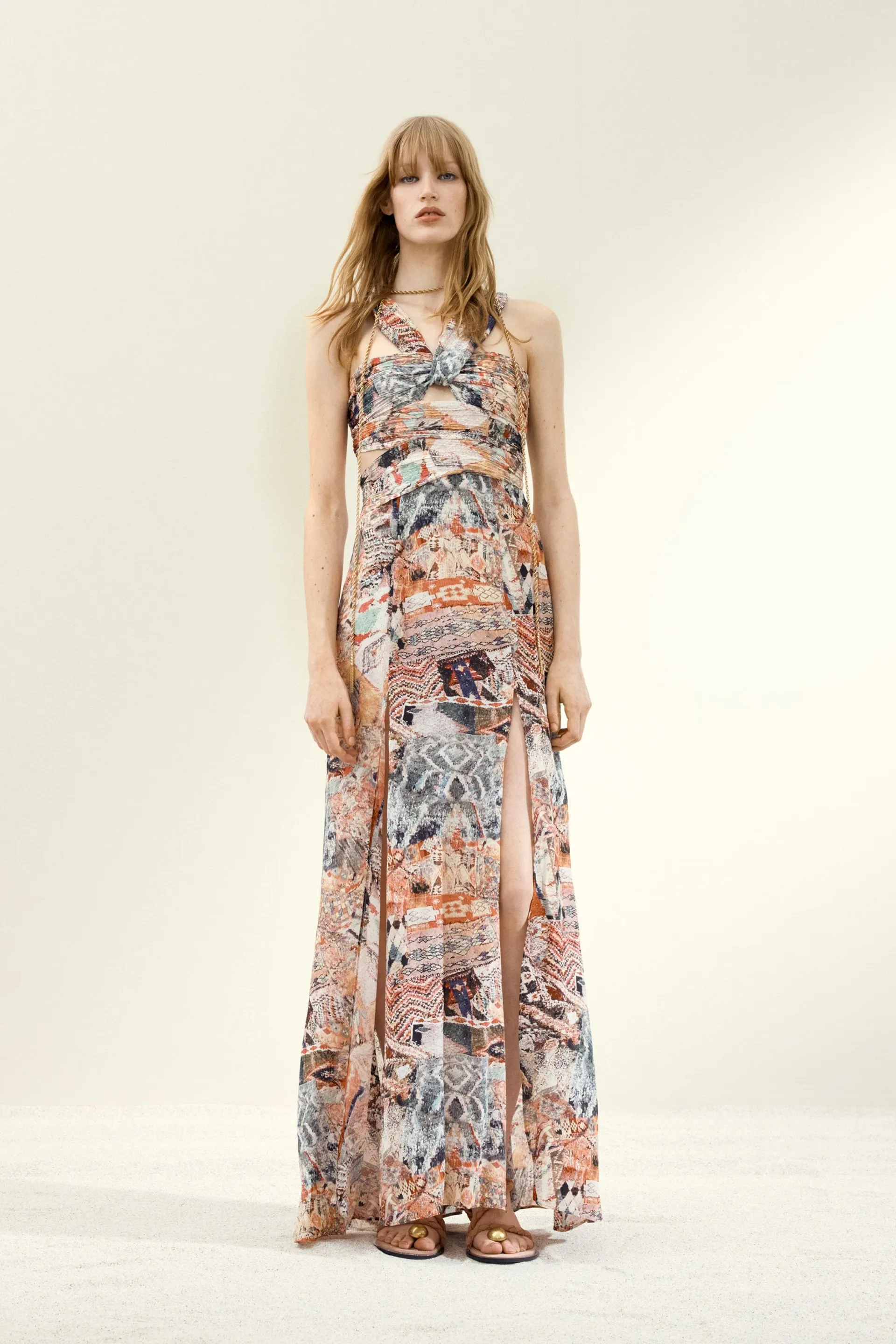 Robe imprimée à effet drapé