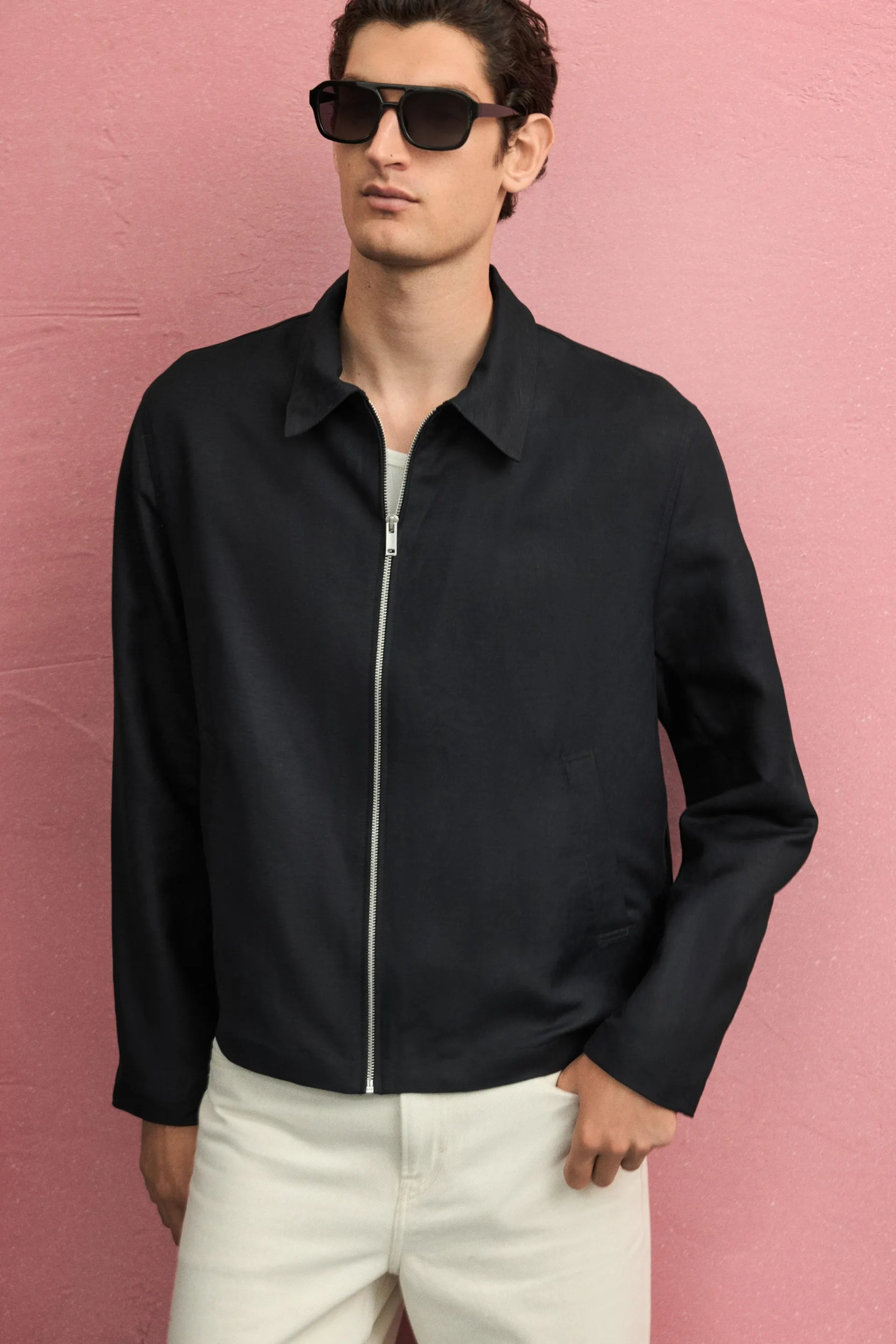 Veste coupe classique en lin mélangé