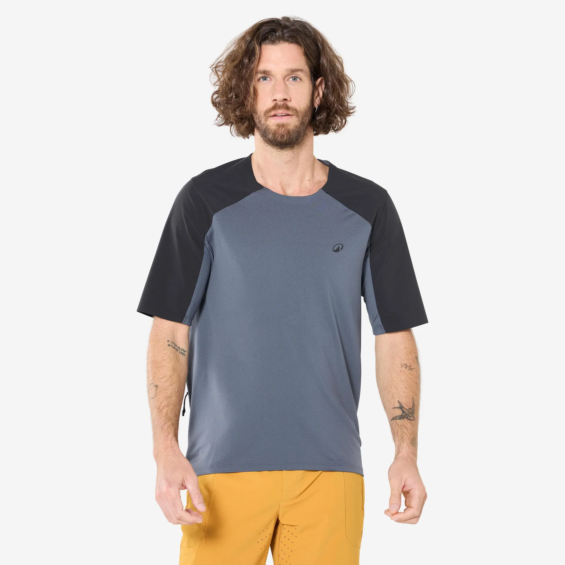 Chandail de vélo à manches courtes homme – cargo gris/noir