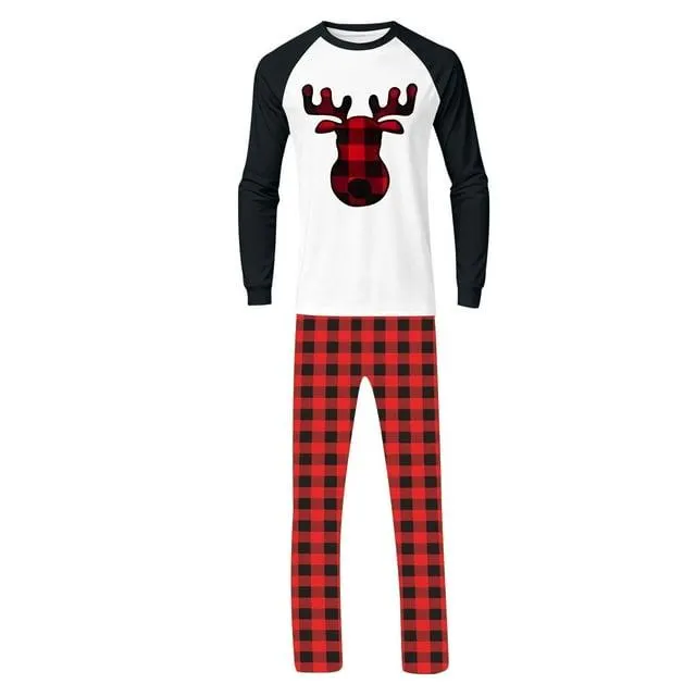 Ensembles de Pyjamas en Flanelle à Thème de Vacances Assortis pour Famille, Pyjamas d'Hiver Imprimés Confortables pour Parents et Enfants