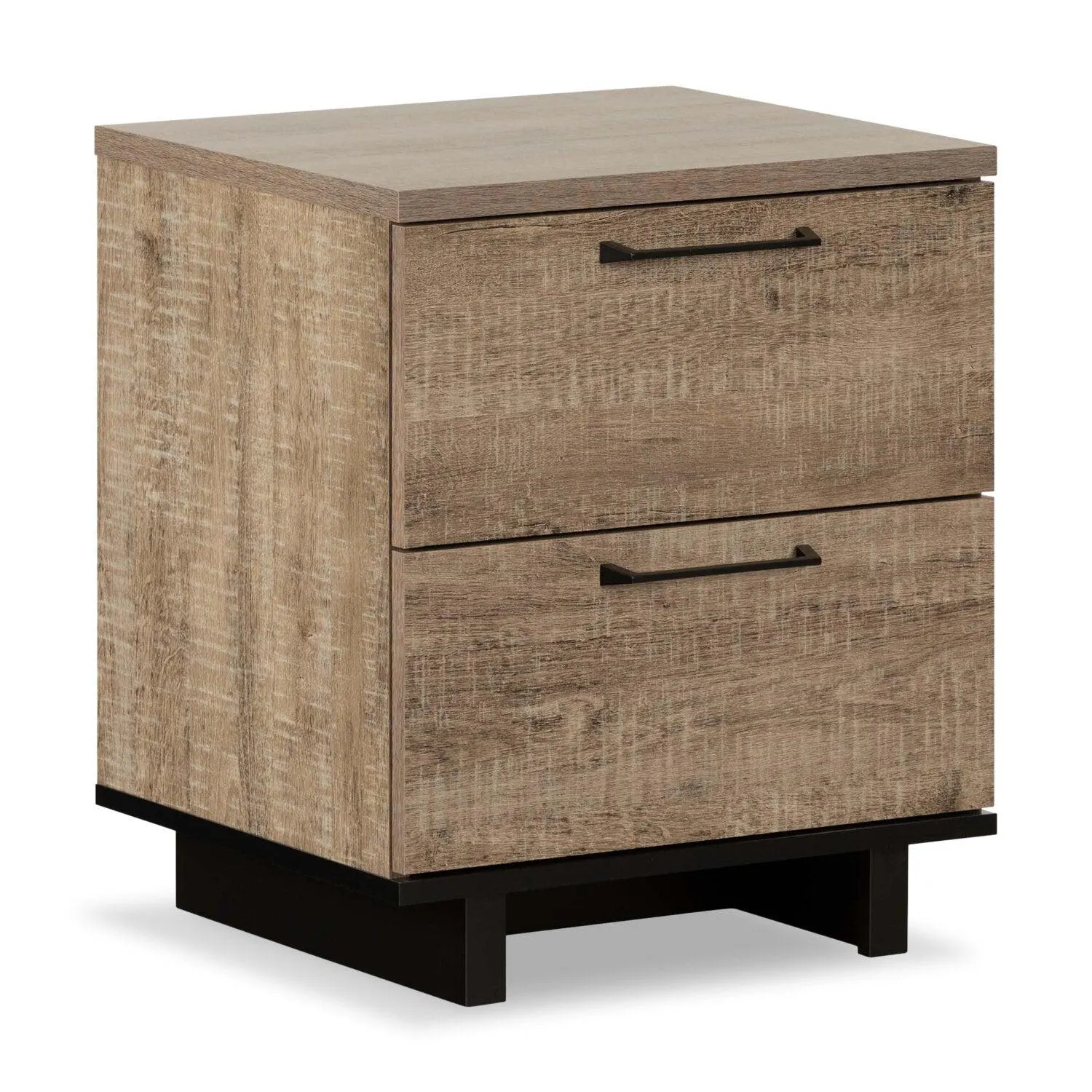 Table de nuit Everley de 19,5 po (L) x 22,5 po à 2 tiroirs avec ports USB - brune