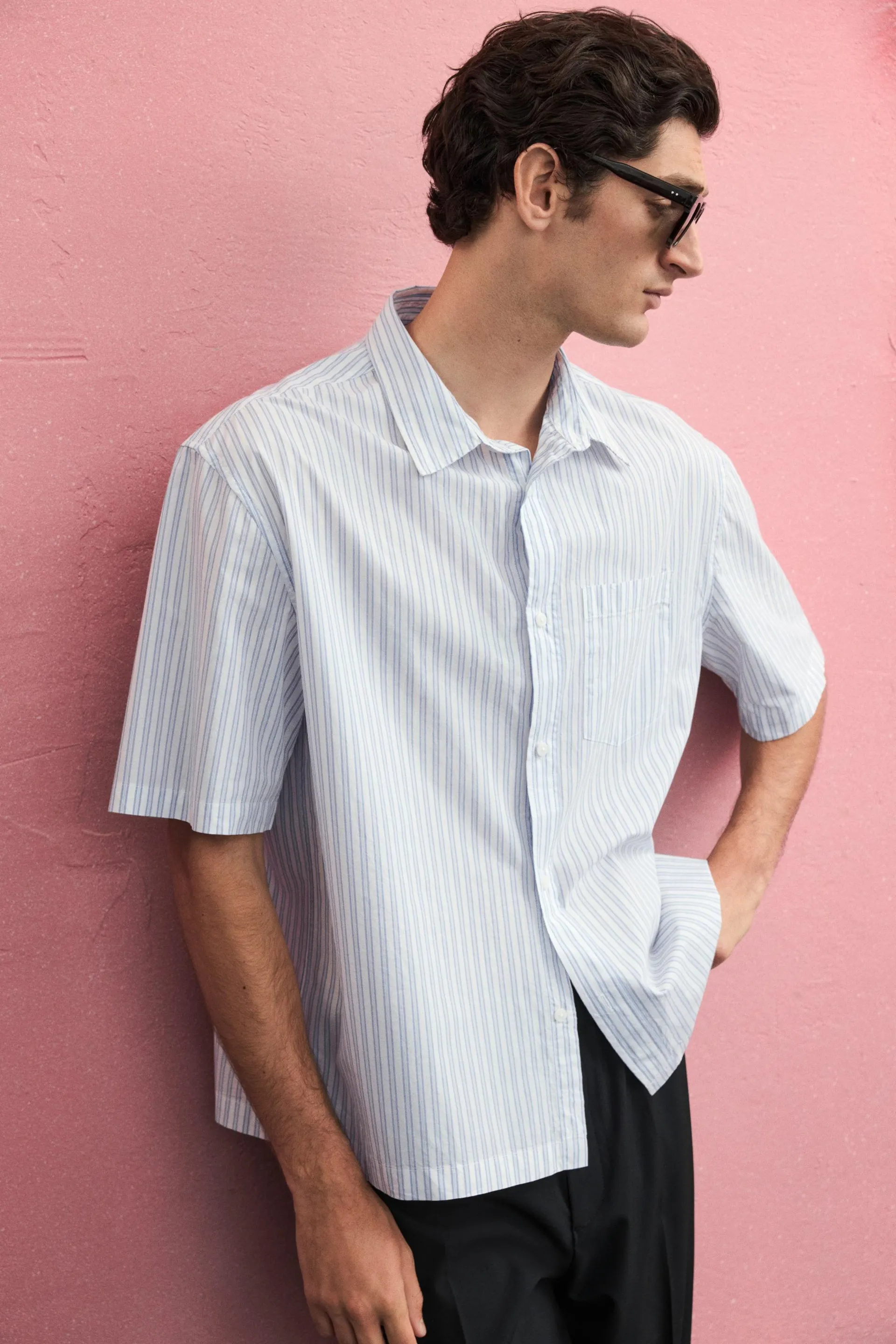 Chemise carré coupe classique en popeline