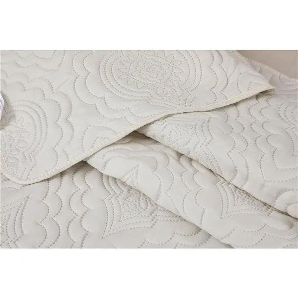 Ensemble de courtepointe Marina Decoration crème pour très grand lit, 3 mcx