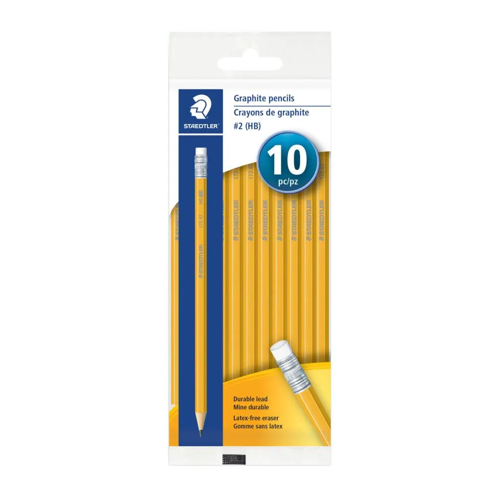 Crayons graphite en polymère prétaillés Staedtler, mine n degrés 2 HB, emb. de 10