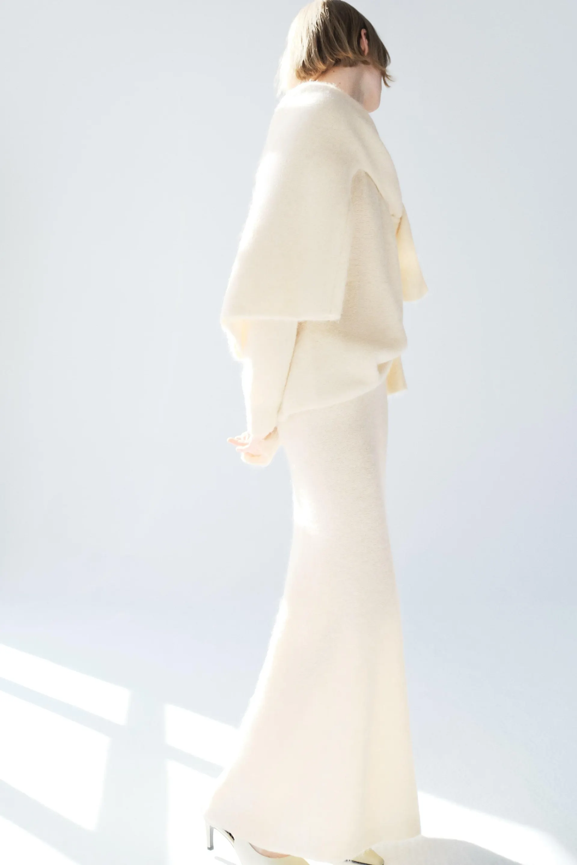 Jupe en alpaga mélangé