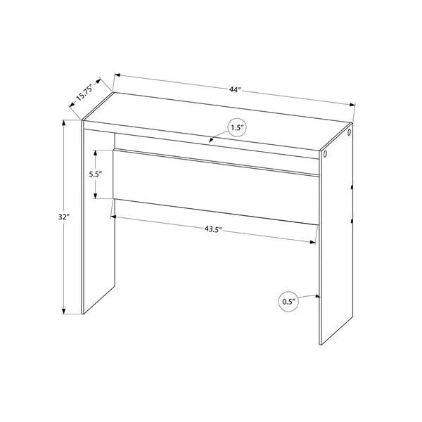 Table d'appoint Monarch, 44 po x 32 po, composite, blanc