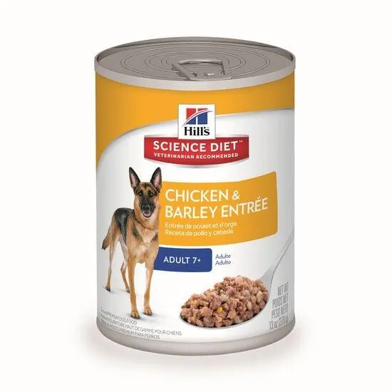 Entrée de poulet et orge pour chiens adultes 7+, 370 g