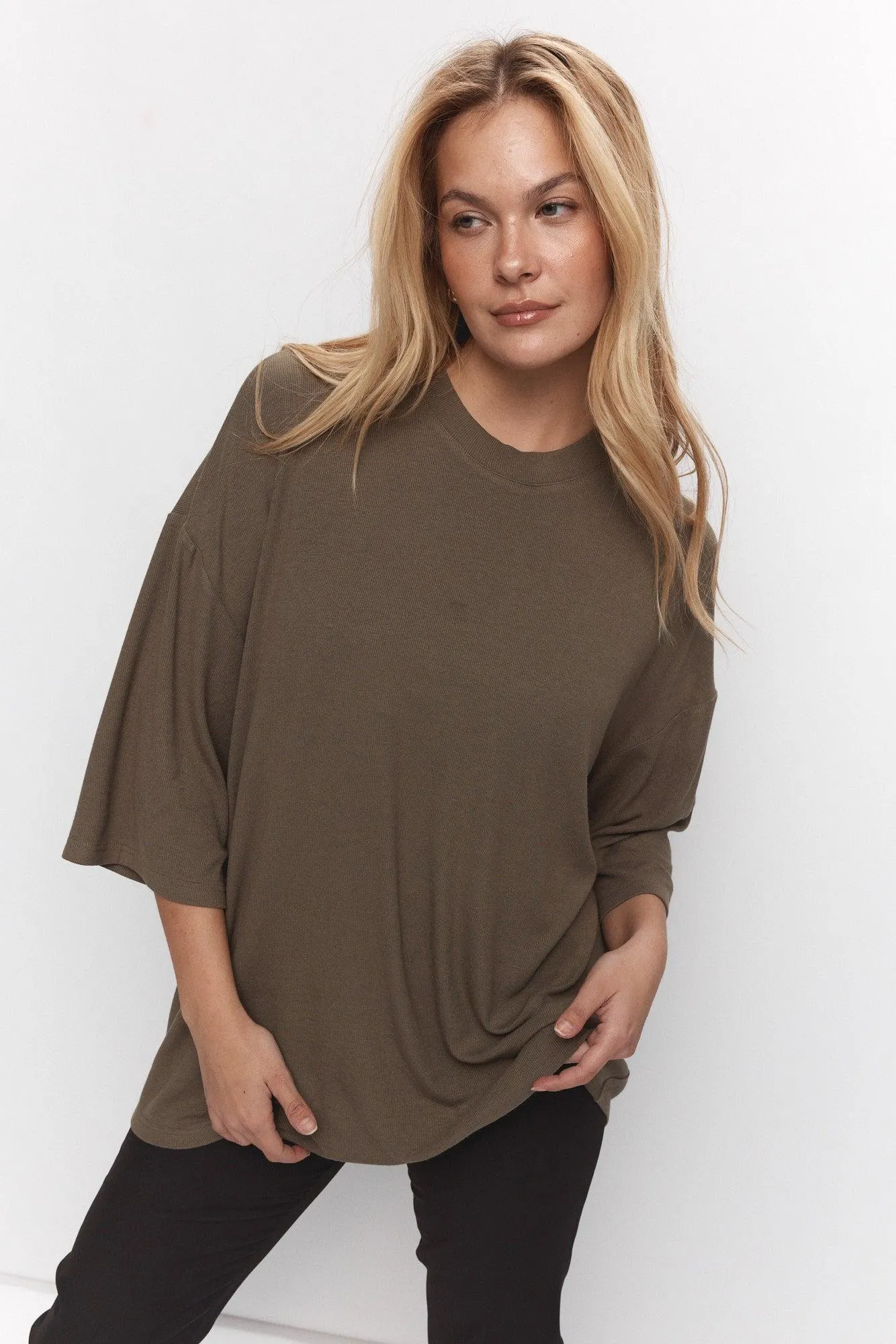 Chandail vert foncé texturé | Begonia