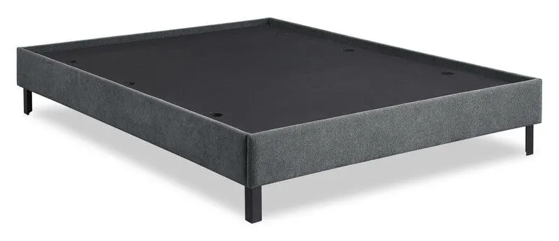 Base de lit plateforme Amos rembourrée en tissu anthracite - format grand lit