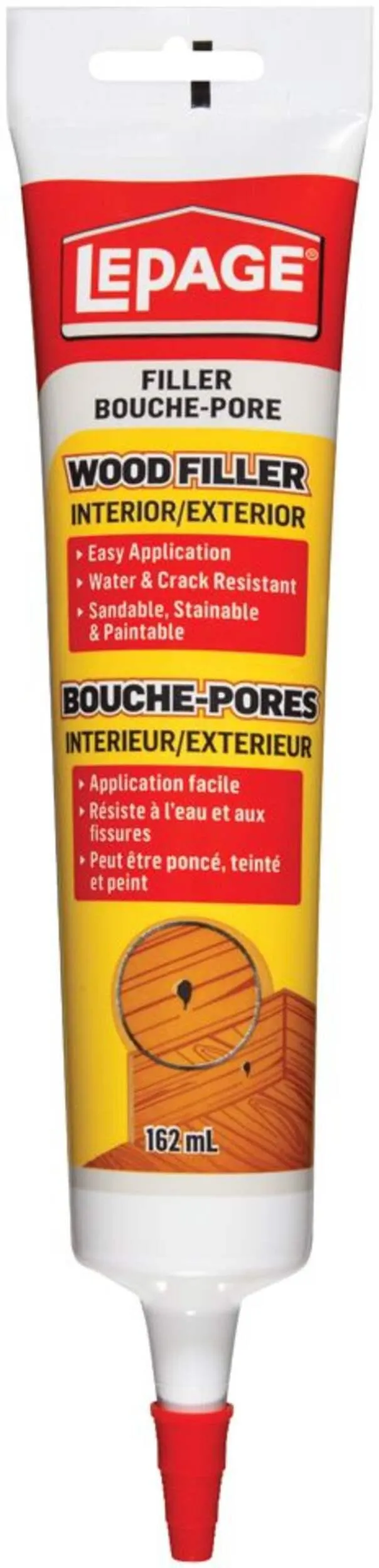 Bouche-pores d'intérieur et d'extérieur LePage, répare les fissures et les trous, résistant à l'eau, 162 mL